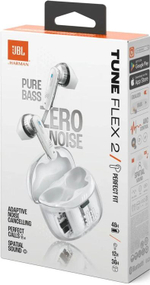 Наушники JBL Tune Flex 2 Ghost Edition, Bluetooth, вкладыши, прозрачный/белый [jbltflex2gwht]