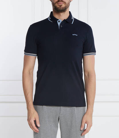 Поло Paul Curved BOSS GREEN - темно-синий(50469245)