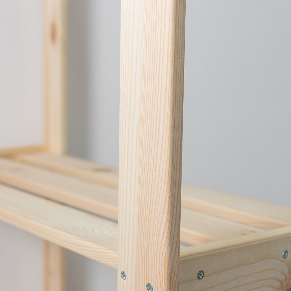 Стеллаж напольный Альберт 159 см для рассады, книг, деревянный стеллаж на балкон, в натуральной отделке