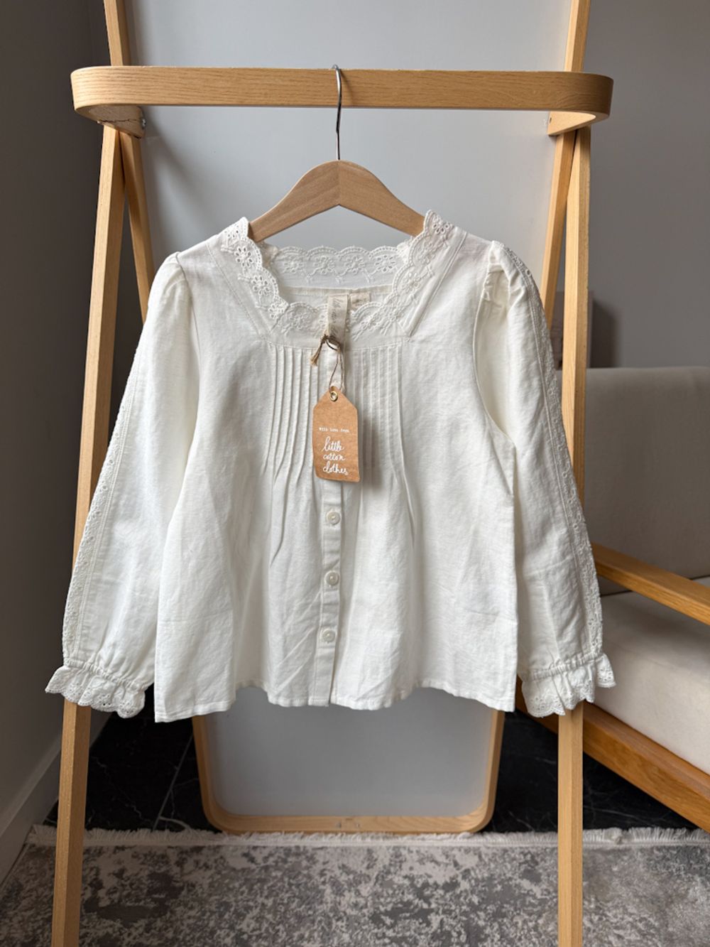 Новая блузка из хлопка и льна Little Cotton Clothes, 122