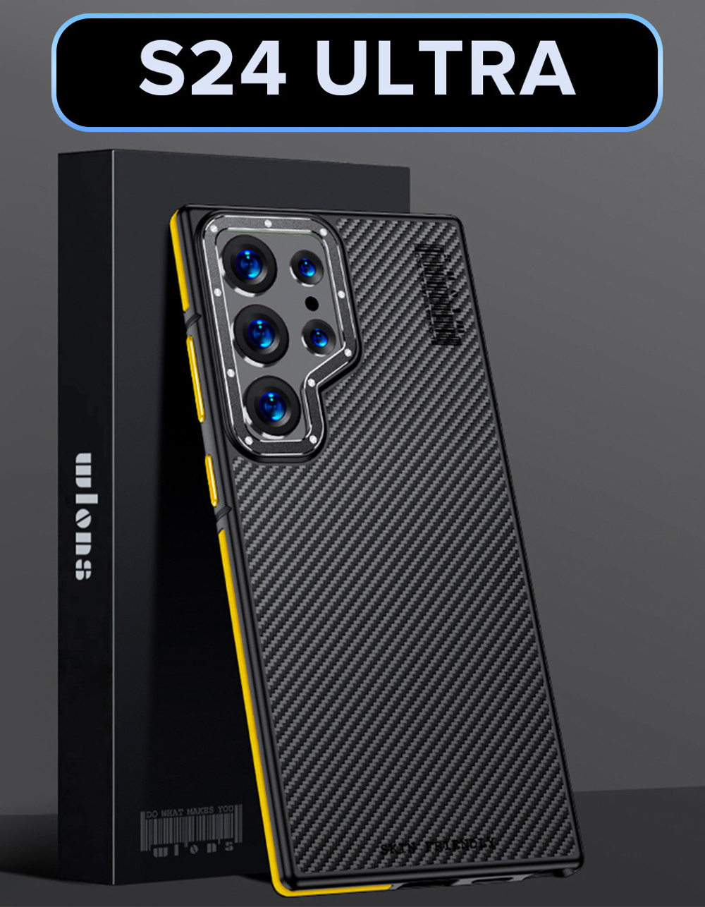 Чехол для Samsung Galaxy S24 Ultra кевларовый, WLONS