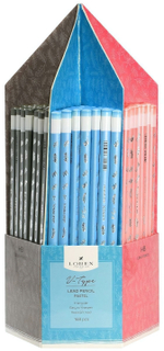 Карандаш ч/г НВ "V-Type pastel" корпус дерев. заточ.трехгран, 6 диз. принт на корп. тубус, (LOREX)