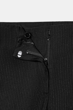 ZARA БРЮКИ В ПОЛОСКУ С ЗАЩИПАМИ — ZW COLLECTION, ЧЕРНЫЙ