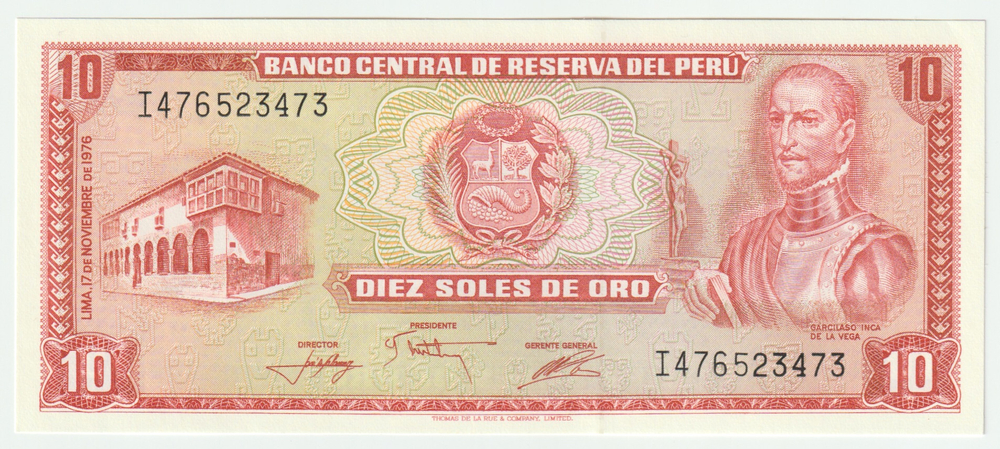 Peru, 10 Soles de Oro, 1976, UNC (Pick 112)
