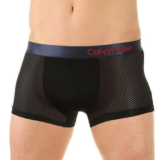 Мужские трусы хипсы черные Calvin Klein Bold Boxer со вставкой