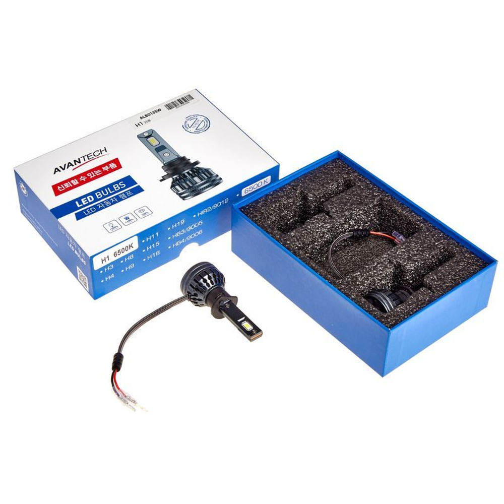 Лампа светодиодная LED Avantech H1 12V 35W, 6500К 3500lm (комплект 2 шт.) ALB0135W