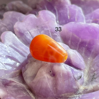 54625  Агат огненный Бусина капля 8*12мм