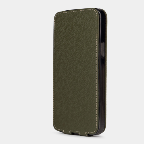 Чехол для iPhone 13 Pro из кожи теленка, зеленого цвета