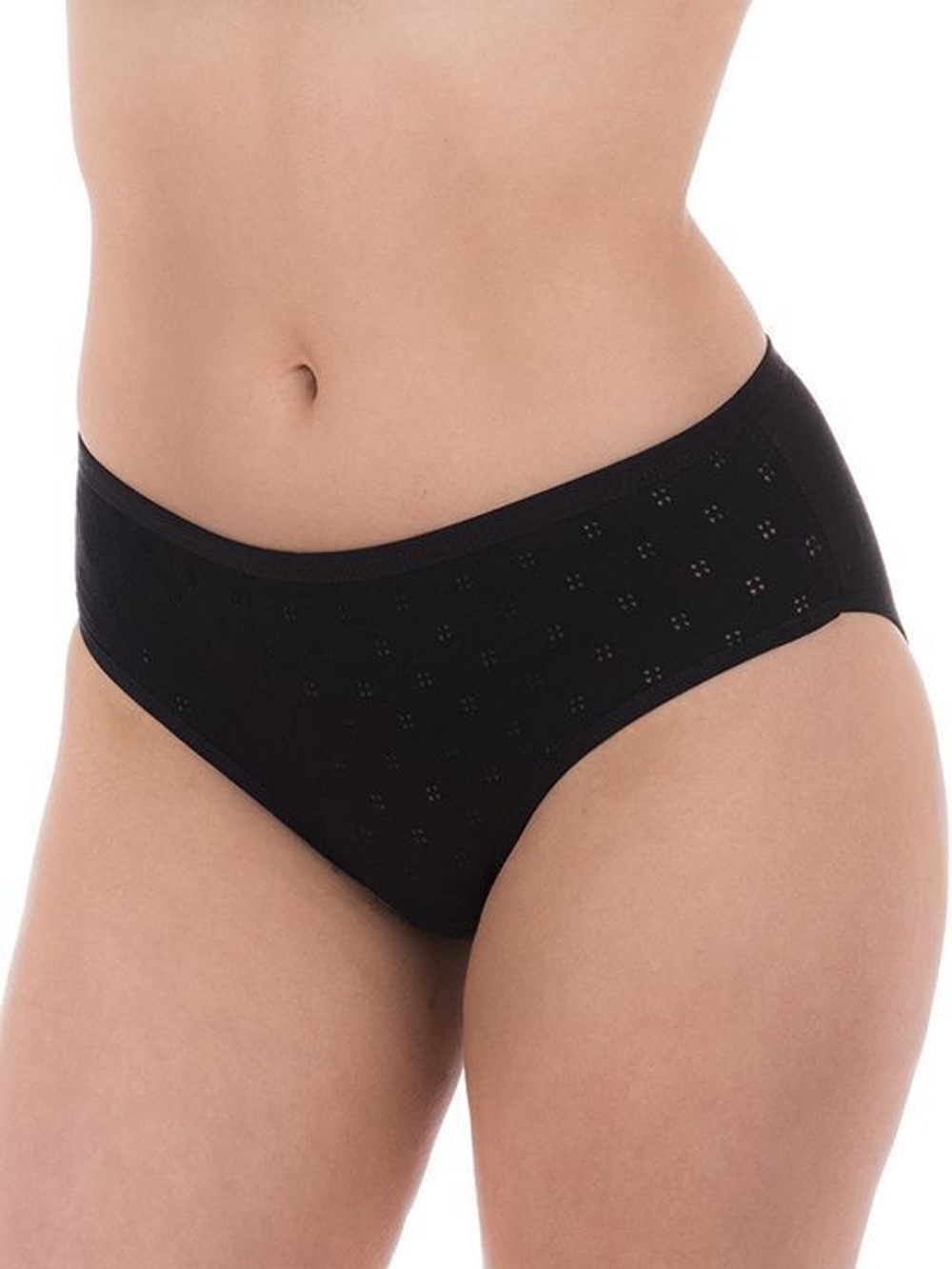 Трусики-слипы с перфорированной лицевой частью (Размер: L) (Цвет: черный)