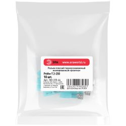 Разъем плоский термоусаживаемый ЭРА NO-225-44 РпИм-Т 2-250 изолированный «розетка» (упак. 10 шт.) | Наконечники слаботочные