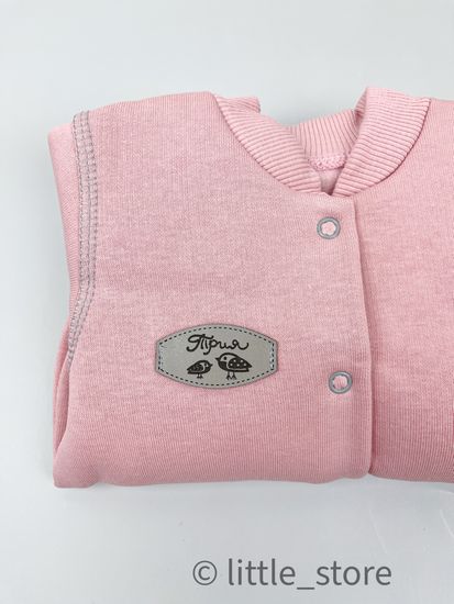 Комбинезон из футера с начесом "Смайлики" Пепельный, с закрытыми ножками