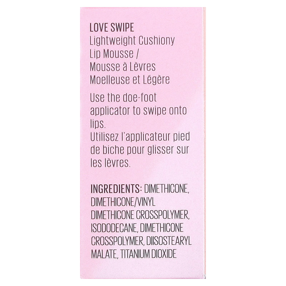 Kaja, Love Swipe, легкий кушон, мусс для губ, оттенок 02 Sweet Softie, 6,5 г (0,22 унции)