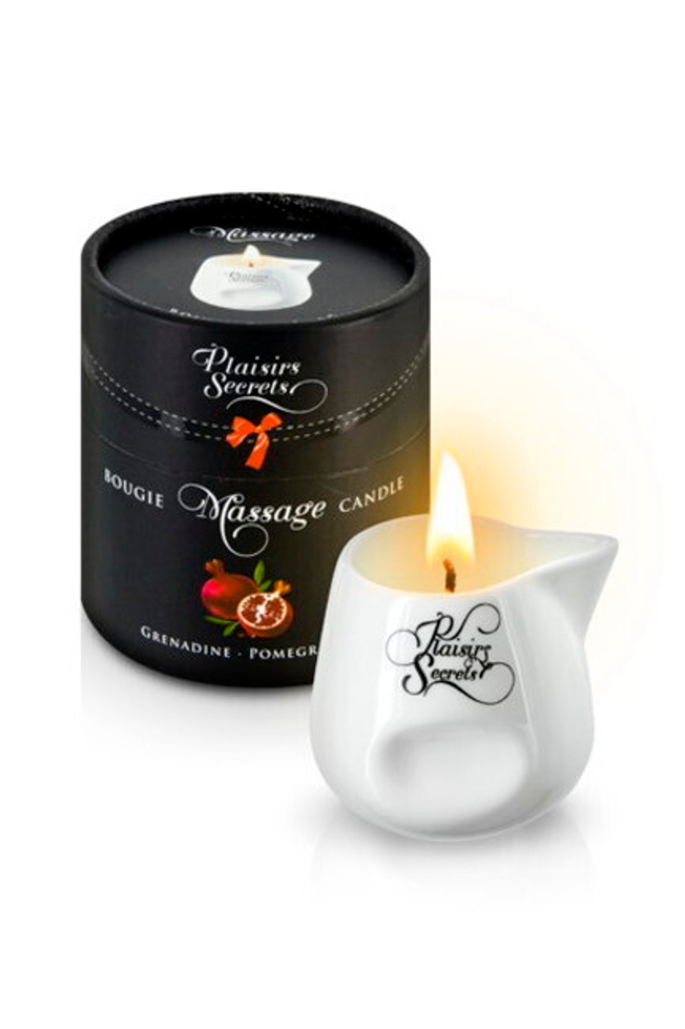 Массажная свеча с ароматом граната Bougie Massage Candle (80 мл) (Цвет: белый)