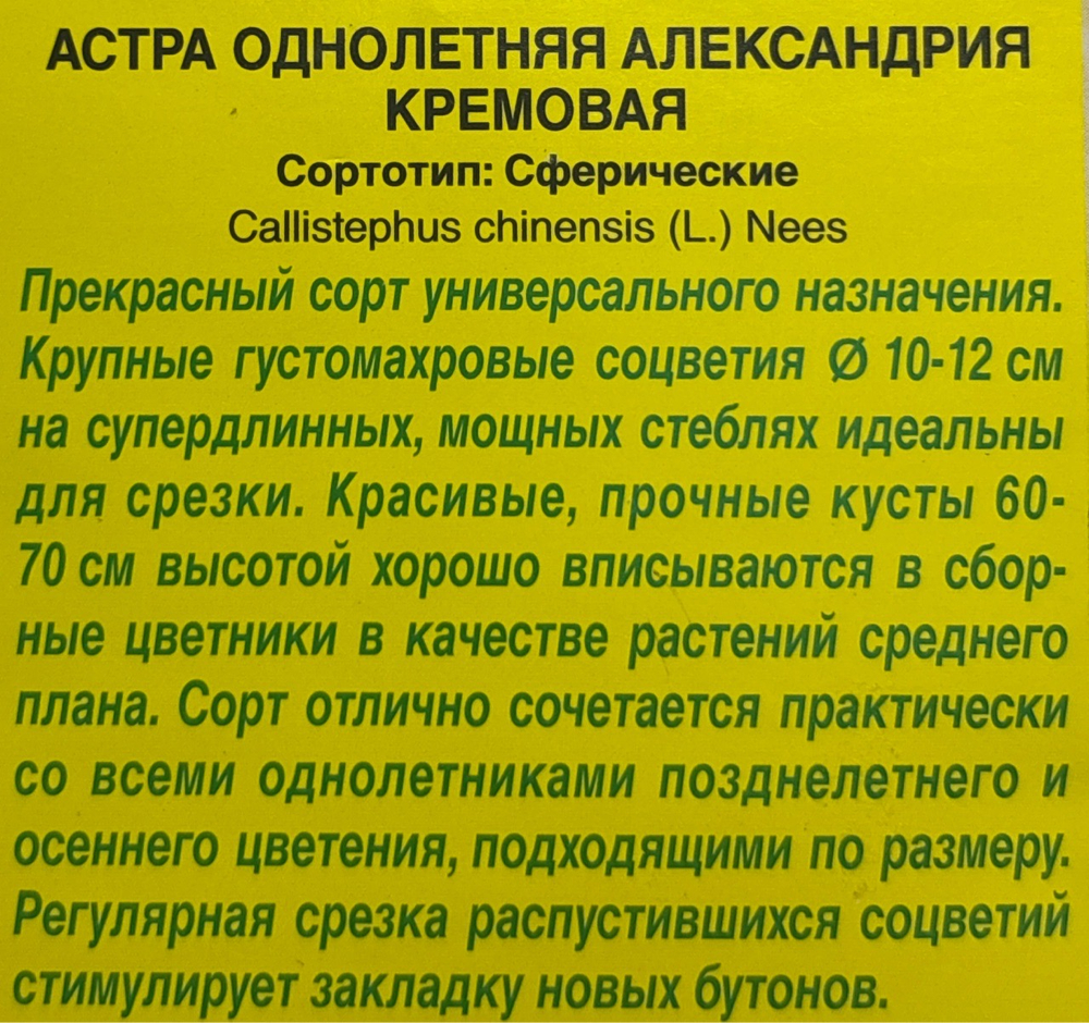 Астра Александрия кремовая 0,1 г СМЦ-425
