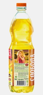 Масло подсолнечное Слобода нерафинированное 1л