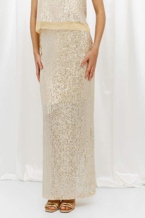 Юбка из пайеток макси