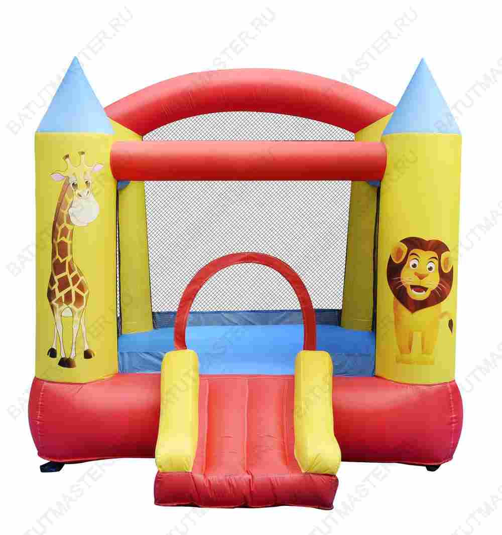 Батут для дачи "В гостях у зверюшек" 2,8*2,1*2,5 м