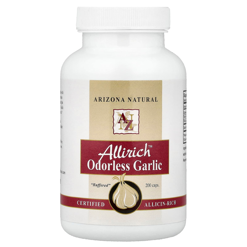 Arizona Natural, Allirich™, чеснок без запаха, 200 капсул (170 мг в 1 капсуле)