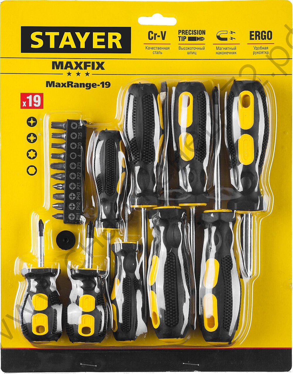 STAYER Hercules-19 19 предм., Отвертка-битодержатель с насадками (2513-H19)