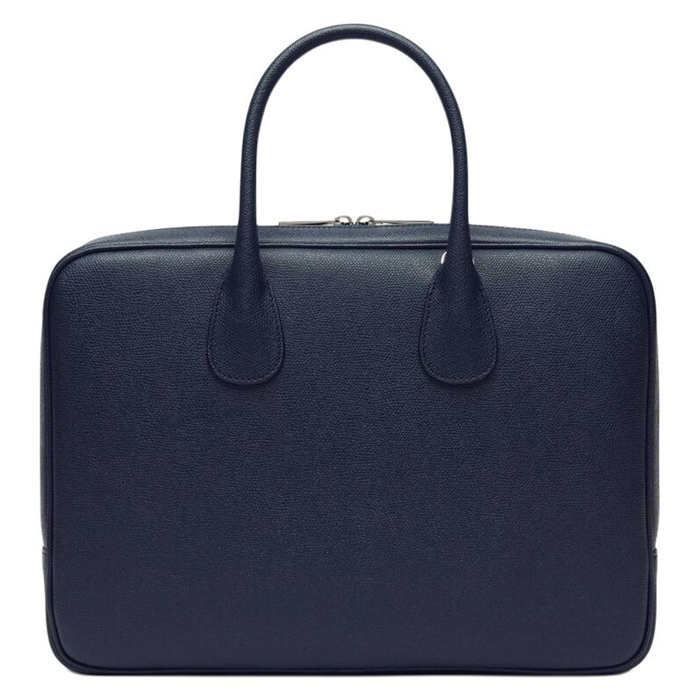 Valextra Millepunte Calfskin Laptop Bag Men"s Dark Blue