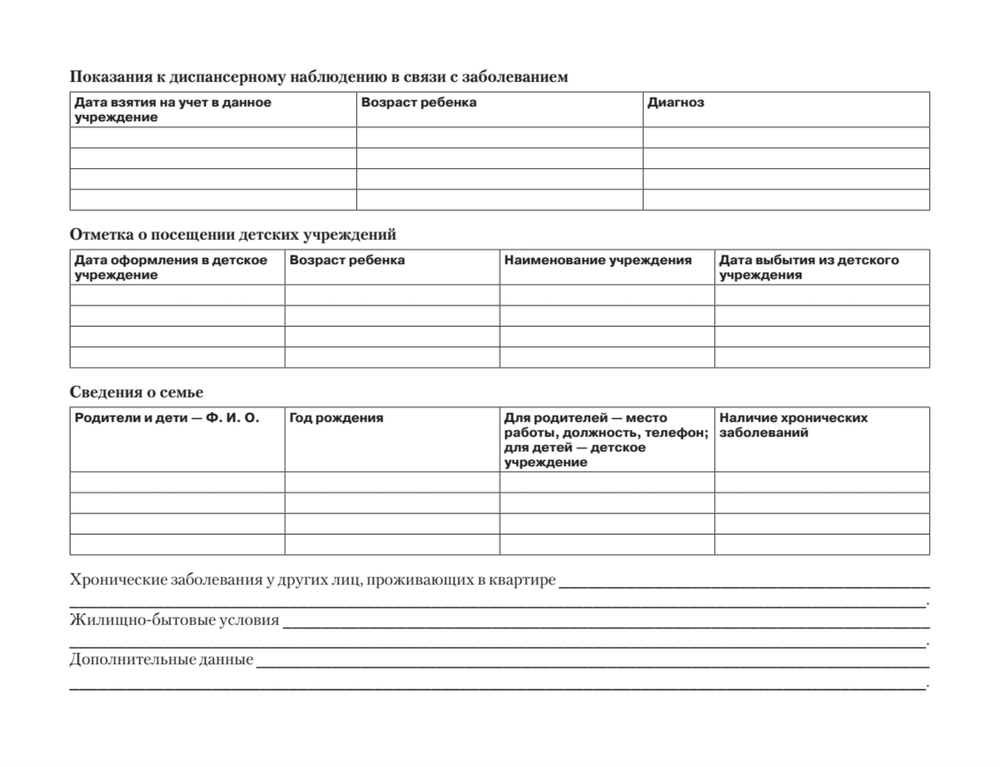 История развития ребенка