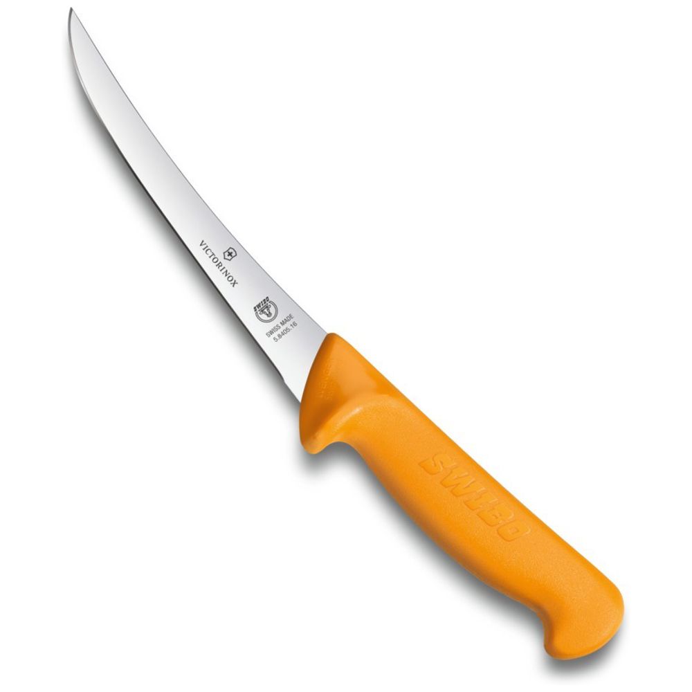 Нож Victorinox обвалочный, лезвие 16 см изогнутое, жёлтый