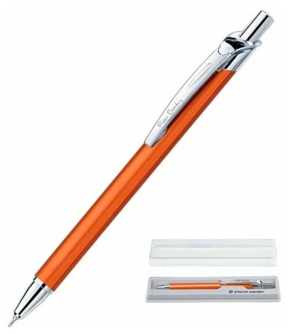 Ручка подарочная шариковая  корпус оранжевый, матовая, алюминий