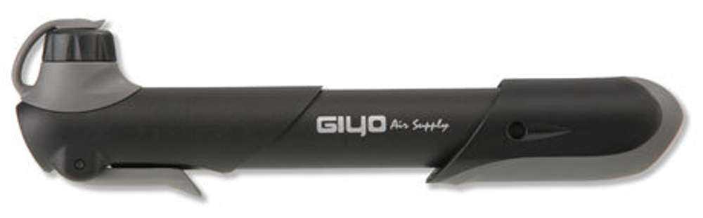 Насос GIYO ручной ниппель AV/FV max 120 psi/8 bar 18см пластик серо-черный