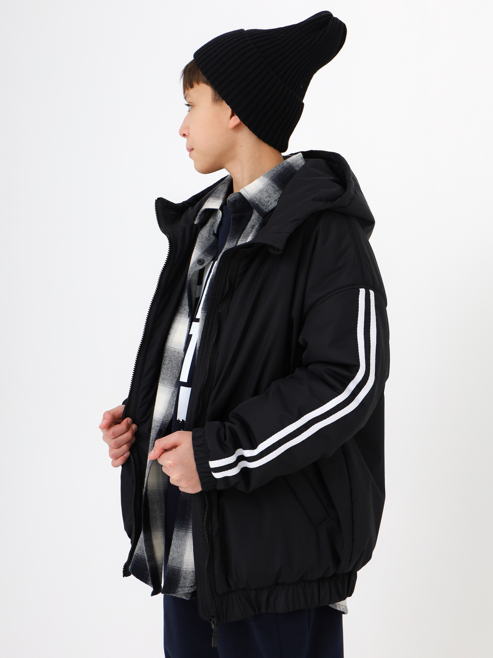 Куртка с лампасом, черная