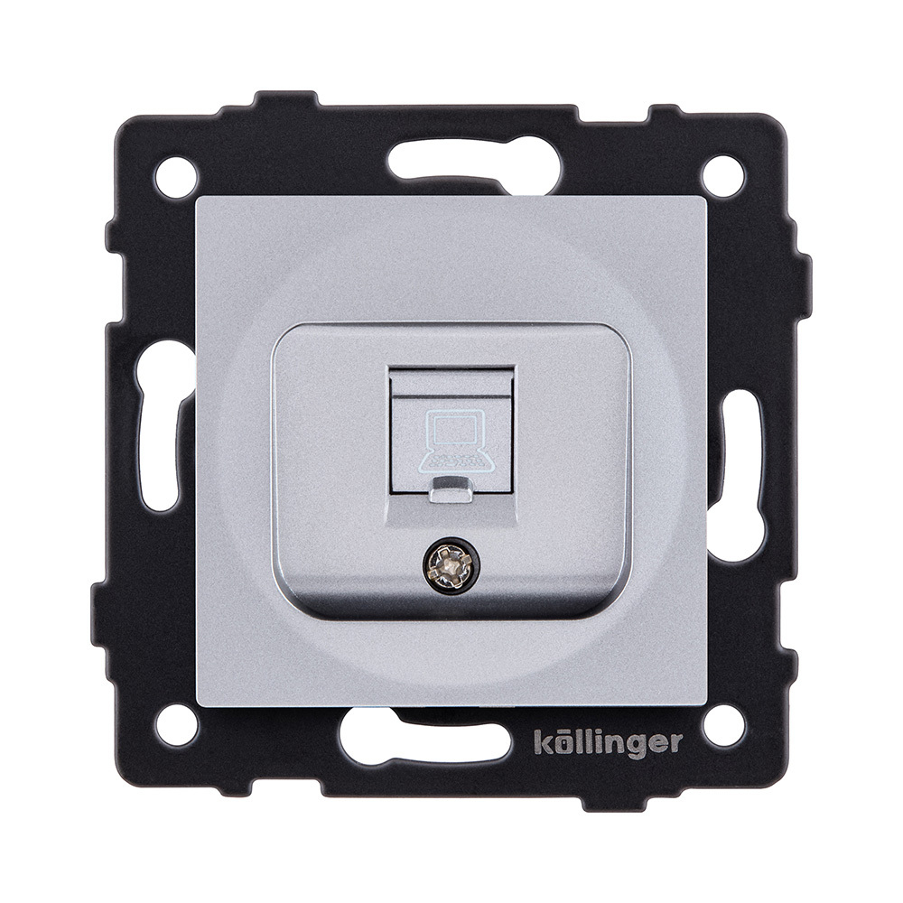 Розетка Ethernet RJ45 Cat.5, серый Kollinger REA-016GY для Aspekt, Eleganz, Reflex