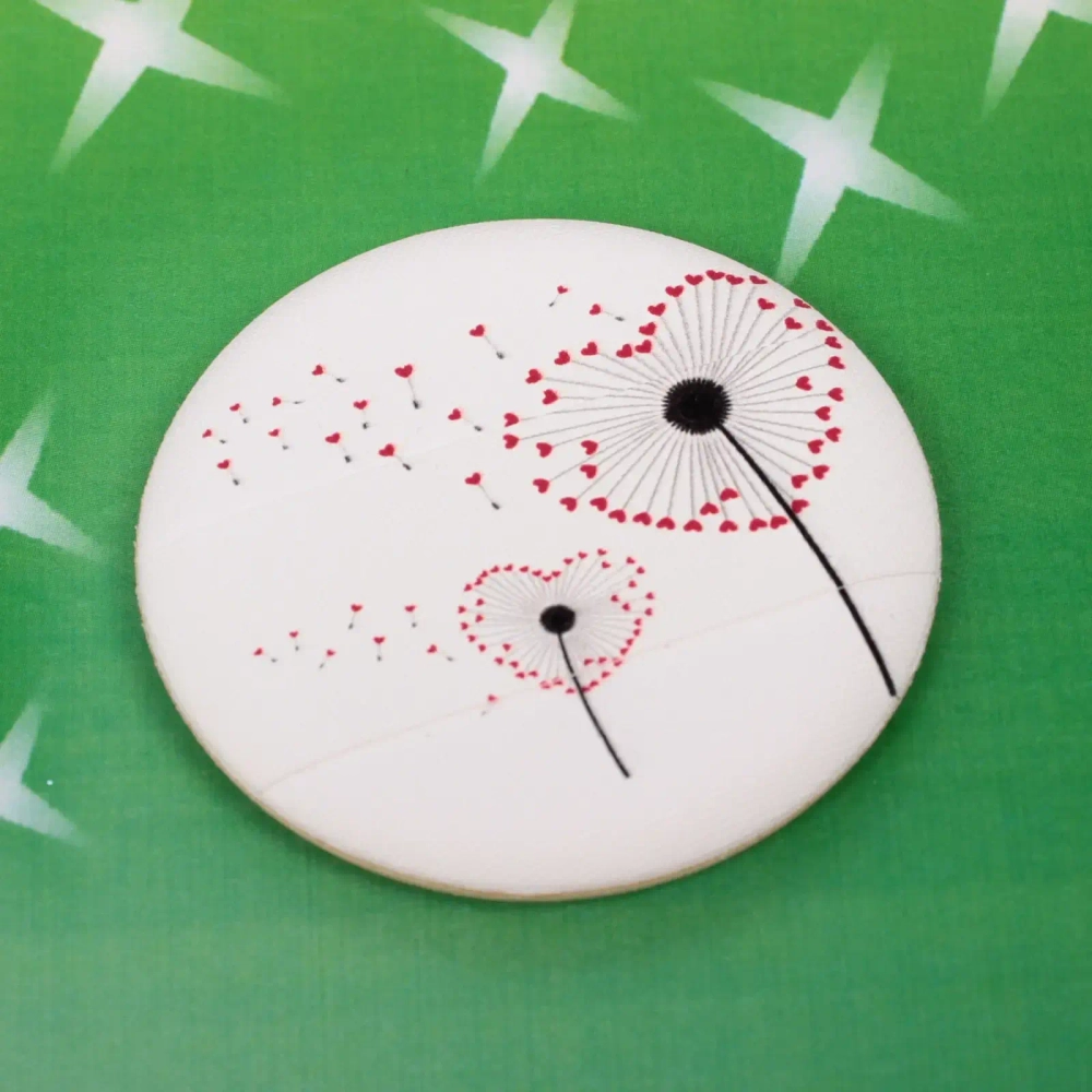 Пуховка для пудры «Beauty Makeup-Heart» d-6см