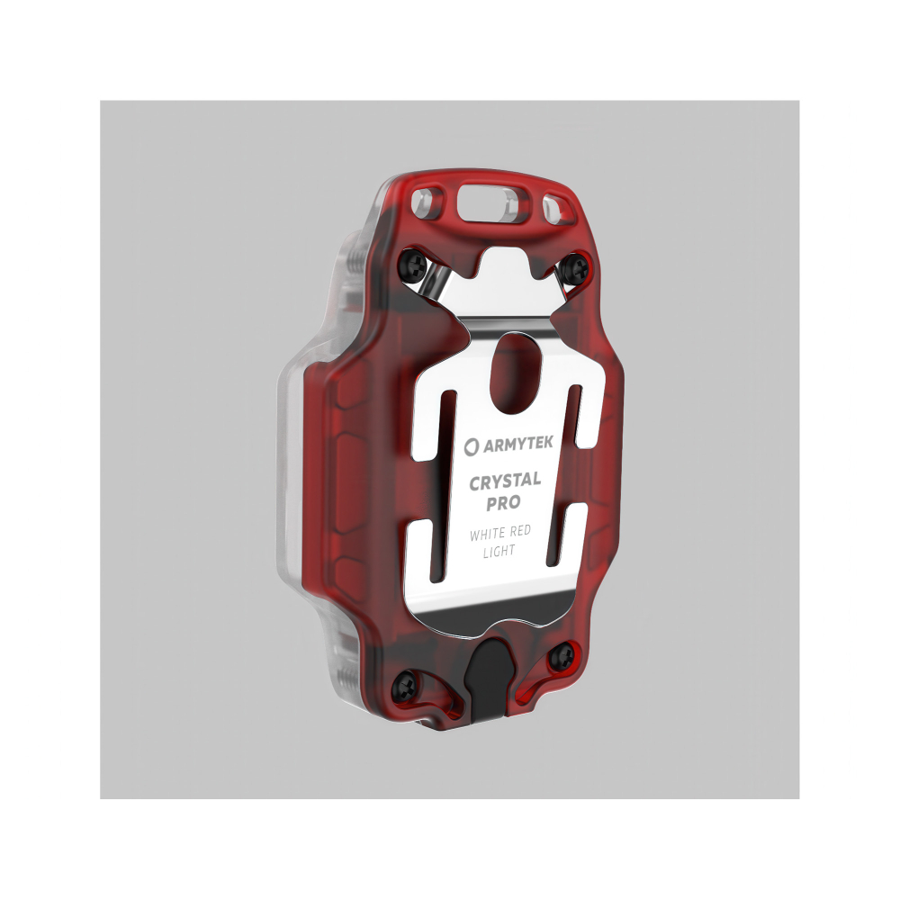 Мультифонарь Armytek Crystal Pro Red — полностью светящийся корпус из поликарбоната для широкого заливающего света.