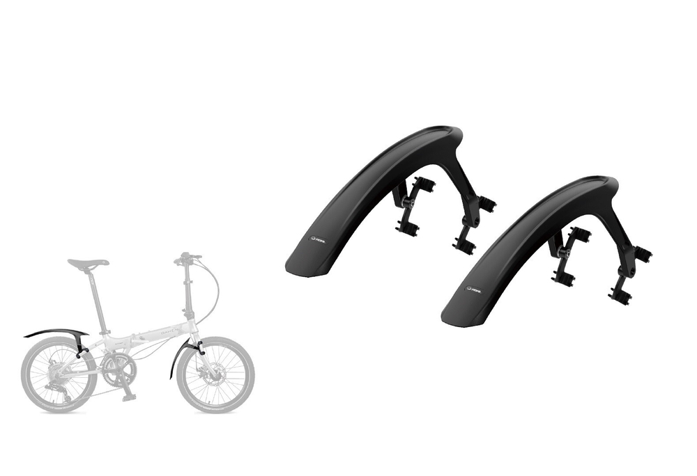 Крылья RBRL FOLDING 20-24", комплект передне/заднее, крепеж: переднее на штаны вилки, заднее на задние перья рамы; пластиковые, черные (35)