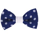 Заколки для волос НАБОР 4 шт., 5х2,5 см, зажим, с бантиком, синий, белый в горошек, MONTE VITA, 457108