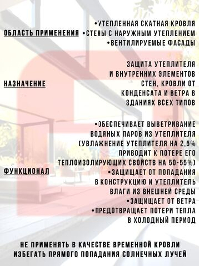 Ветро-влагозащита МЕГАИЗОЛ А (1,6х43,75 м, 70 кв.м) 1 рулон