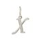 Подвеска в виде буквы Х - кулон из серебра 925 пробы, вид спереди