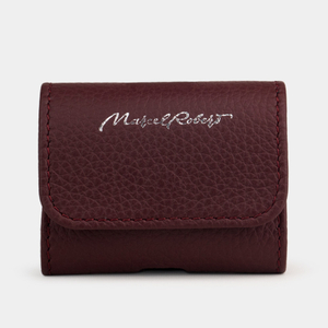 Чехол-держатель кожаный для наушников Grand Easy бордового цвета