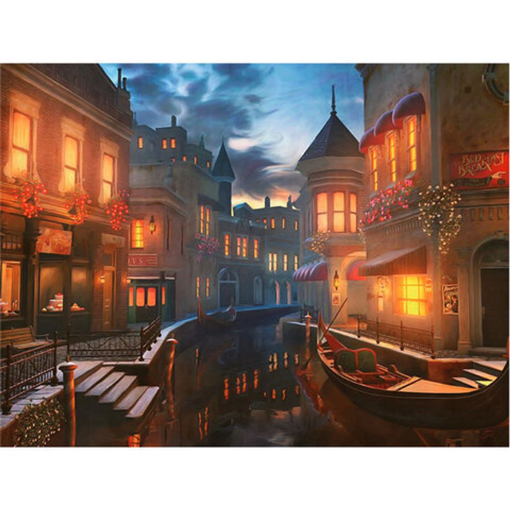 Картина стразами (алмазная мозаика) 40х50 см, ОСТРОВ СОКРОВИЩ "Ночная Венеция", без подрамника, 662419