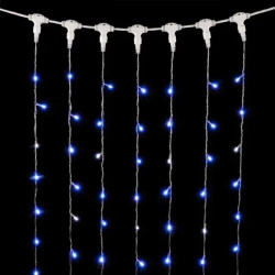Светодиодный занавес 2*3 м., 600 синих LED ламп, мерцание, прозрачный провод ПВХ, Beauty Led (PCL602BLW-10-2B)