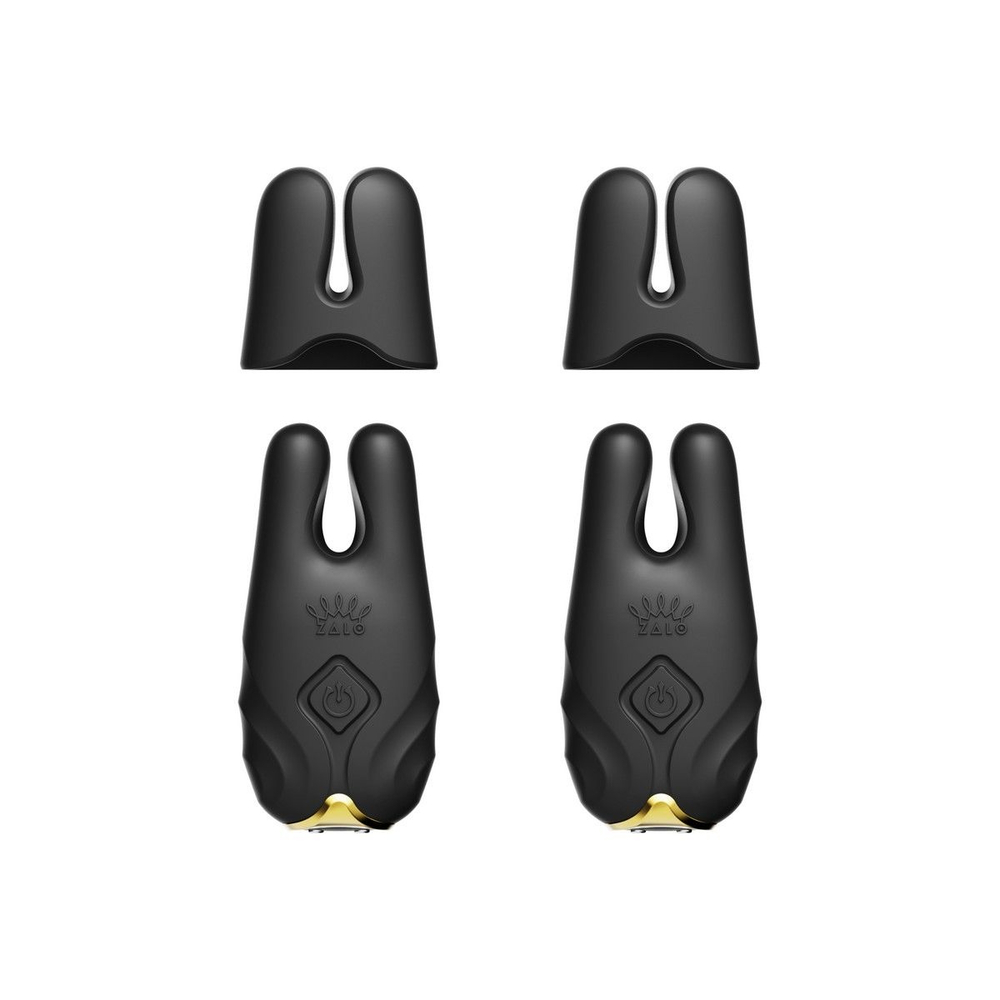 Черные виброзажимы на соски Nave