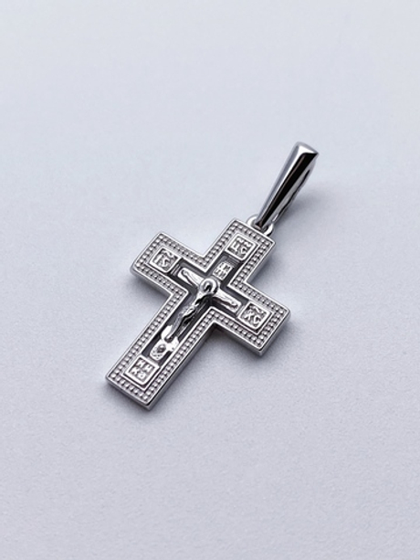 Крест из серебра/Родий/С подвижным ухом