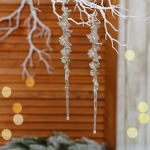 Подвеска «Кристальная сосулька» 26 см (набор 2 шт), Шампань