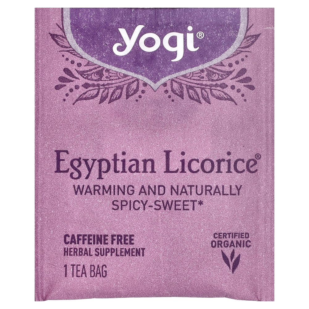 Yogi Tea, Egyptian Licorice®, без кофеина, 16 чайных пакетиков, 36 г (1,27 унции)