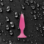 Розовая анальная пробка Sliders Silicone Anal Plugs Small на присоске - 11,35 см.