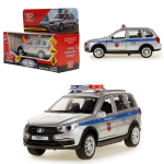 Модель ин. мет. "Lada granta cross 2019 полиция" 12см, свет/звук, серебр. GRANTACRS-12SLPOL-SR