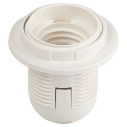 Патрон ЭРА Е27 с кольцом пластик белый без наклейки групповая упаковка 50 шт | Патроны, переходники, ПРА