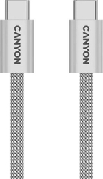 Кабель Canyon USB 4 Type-C (M), 1 м, серый