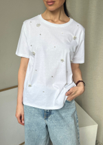 Хлопковая футболка Zara, L