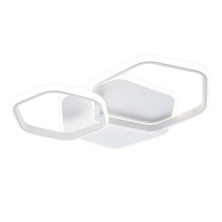 Потолочный светодиодный светильник 140Вт, 5319лм, 3000-6000K, Ra>80, плавная регулировка мощности, изменение цветовой температуры, ночник, пульт, металл/акрил, белый