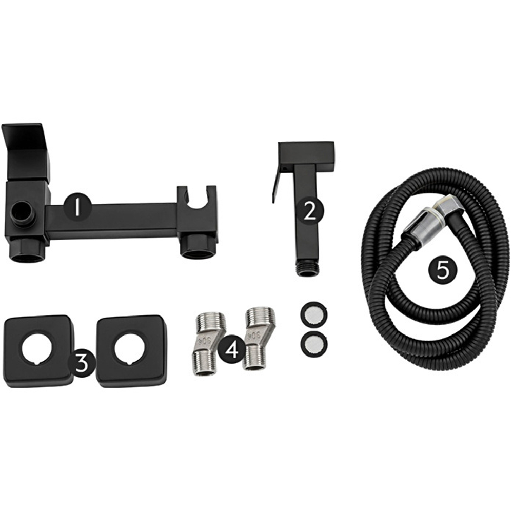 Смеситель FRAP F7504-6 с гигиеническим душем ЧЕРНЫЙ F7504-6